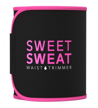 Faja Sweet Sweat Waist Trimmer (M) + Gel Termogénico Coconut - Negro/Rosa