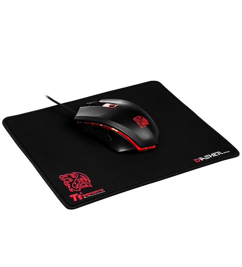 Kit ThermalTake MO-CPC-WDOOBK-01 Mouse + Mousepad - Negro/Rojo