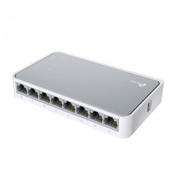 Switch TP-Link TL-SF1008D con 8 Puertas de 10/100Mbps Bivolt - Blanco/Gris