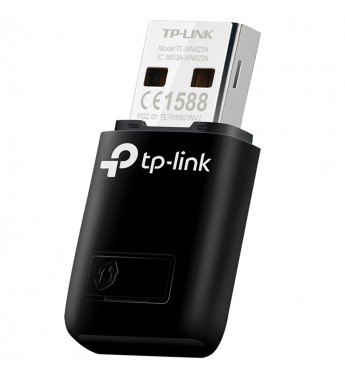 Adaptador WiFi USB TP-Link TL-WN823N de 300Mbps b/g/n con Botón WPS - Negro