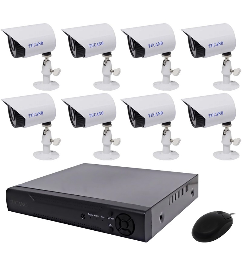 Kit CCTV Tucano K8 1200TVL con 8 Cámaras FHD/DVR de 8 canales