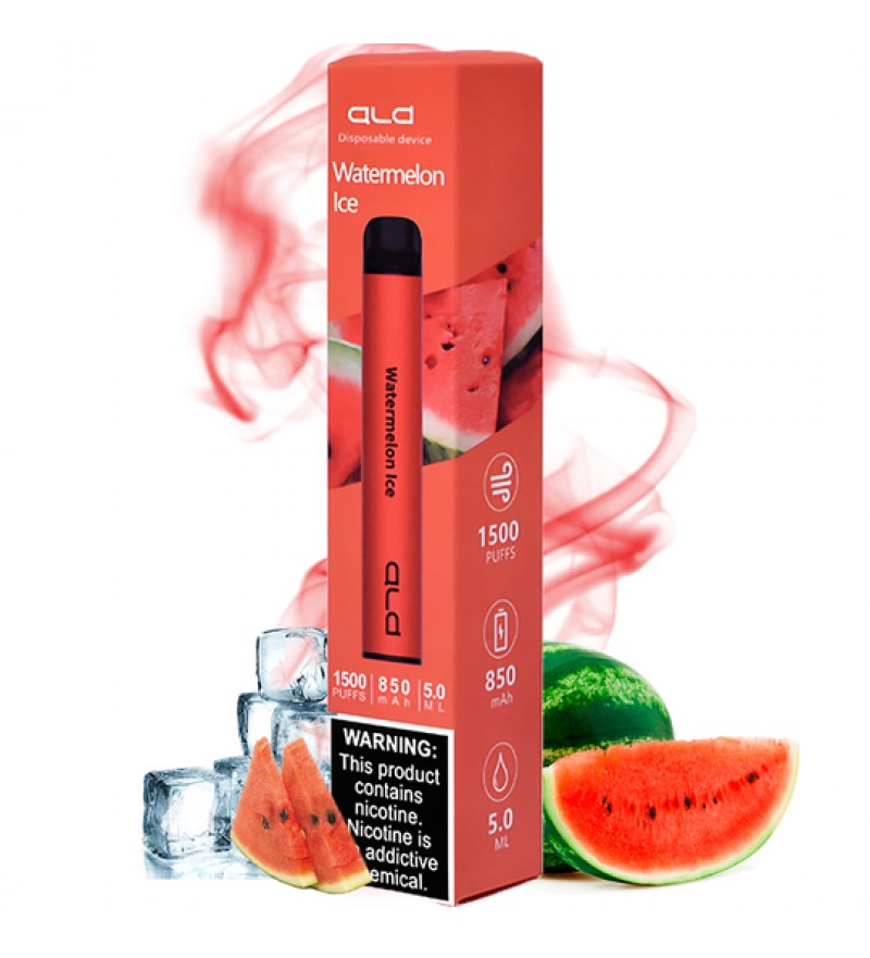 Vape Desechable ALD SaltNic 1500 Puffs con 50mg Nicotina - Watermelon Ice