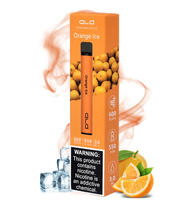 Vape Desechable ALD SaltNic 600 Puffs con 50mg Nicotina - Orange Ice