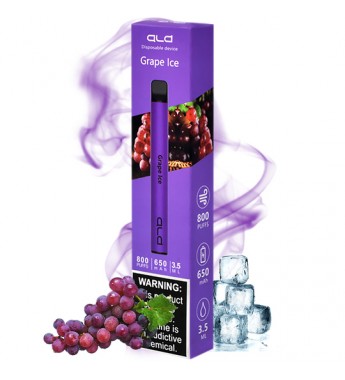 Vape Desechable ALD SaltNic 800 Puffs con 50mg Nicotina - Grape Ice