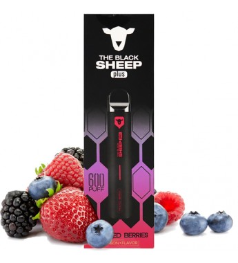 Vape Desechable The Black Sheep Plus 600 Puffs con 50mg Nicotina - Frosted Berries