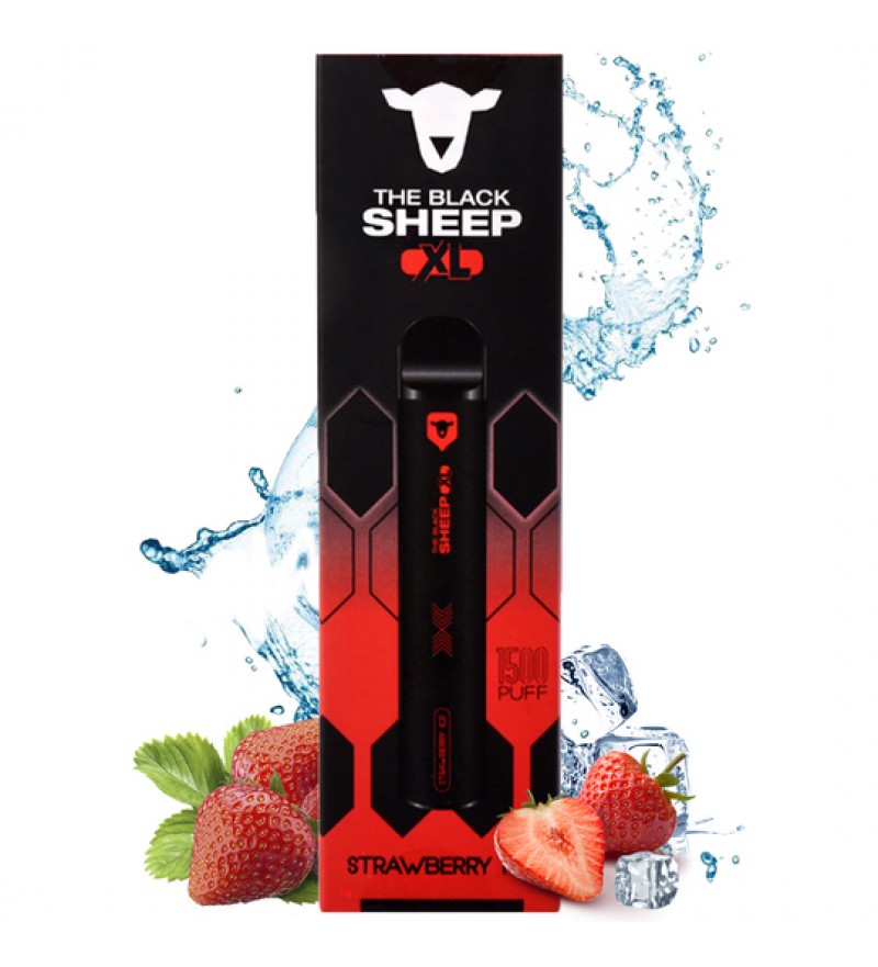 Vape Desechable The Black Sheep XL 1500 Puffs con 50mg Nicotina -Strawberry Ice