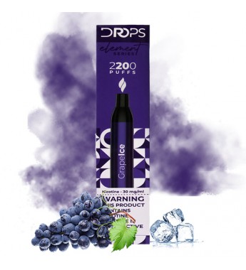 Vape Desechable Drops Element Series con 30mg Nicotina - Grape Ice