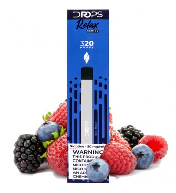 Vape Desechable Drops Relax Series 320 Puffs con 50mg Nicotina - Blue Razz