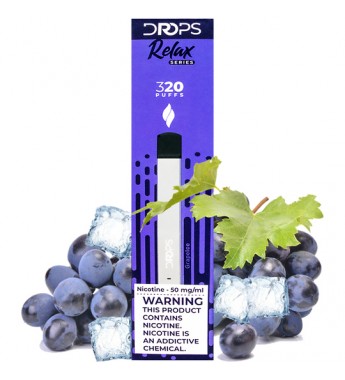 Vape Desechable Drops Relax Series 320 Puffs con 50mg Nicotina - Grape Ice