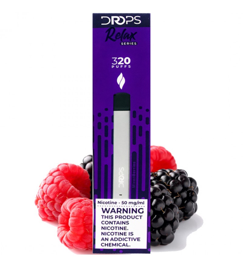 Vape Desechable Drops Relax Series 320 Puffs con 50mg Nicotina - Mixed Berries