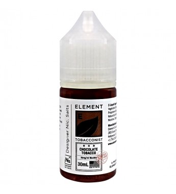 Esencia para Vaper Element E-Liquid Nic. Salts Element Tobacconist Chocolate Tobacco con 35mg Nicotina - 30 mL