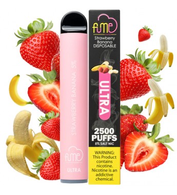 Vape Desechable Fume Ultra 2500 Puffs con 50mg Nicotina - Strawberry Banana