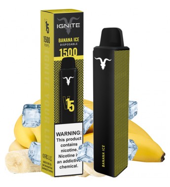 Vape Desechable Ignite V15 1500 Puffs con 50mg Nicotina - Banana Ice