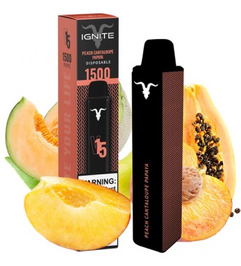 Vape Desechable Ignite V15 1500 Puffs con 50mg Nicotina - Peach Cantaloupe Papaya