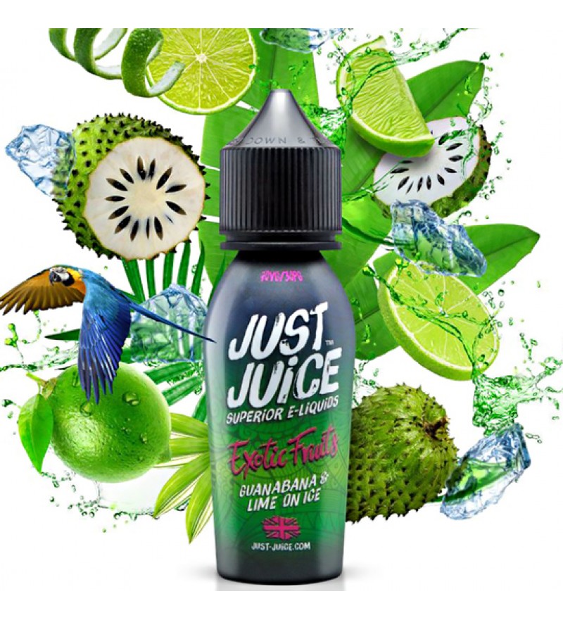Esencia para Vaper Just Juice Exotic Fruits Guanabana & Lime On Ice con 3mg Nicotina - 60mL