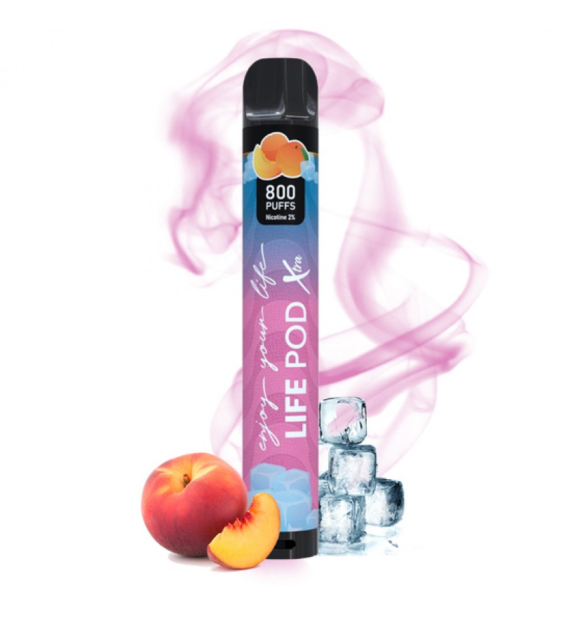 Vape Desechable Life Pod Xtra 800 Puffs con 50mg Nicotina - Peach Ice