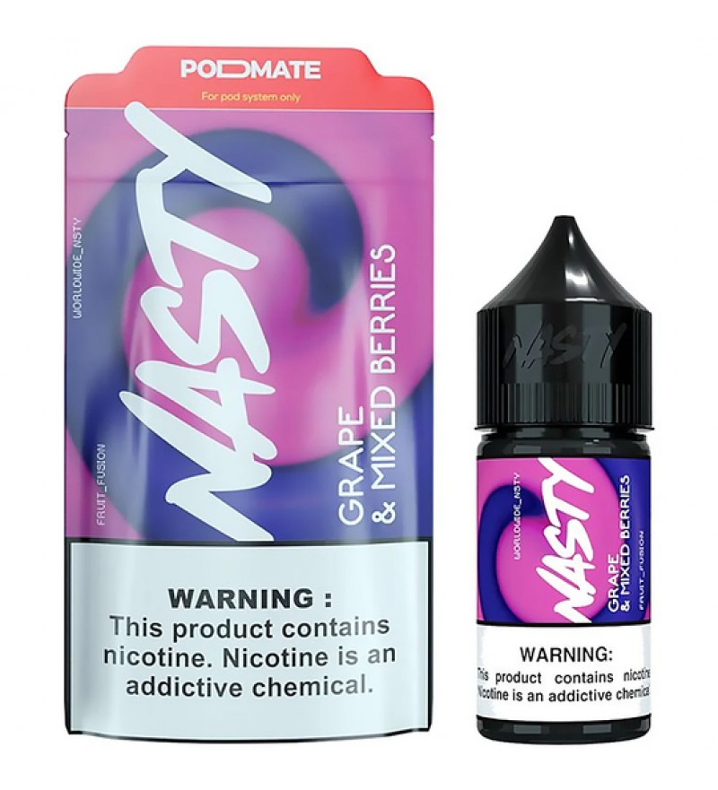 Esencia para Vape Nasty PodMate Grape y Mixed Berries con 50mg Nicotina - 30 mL