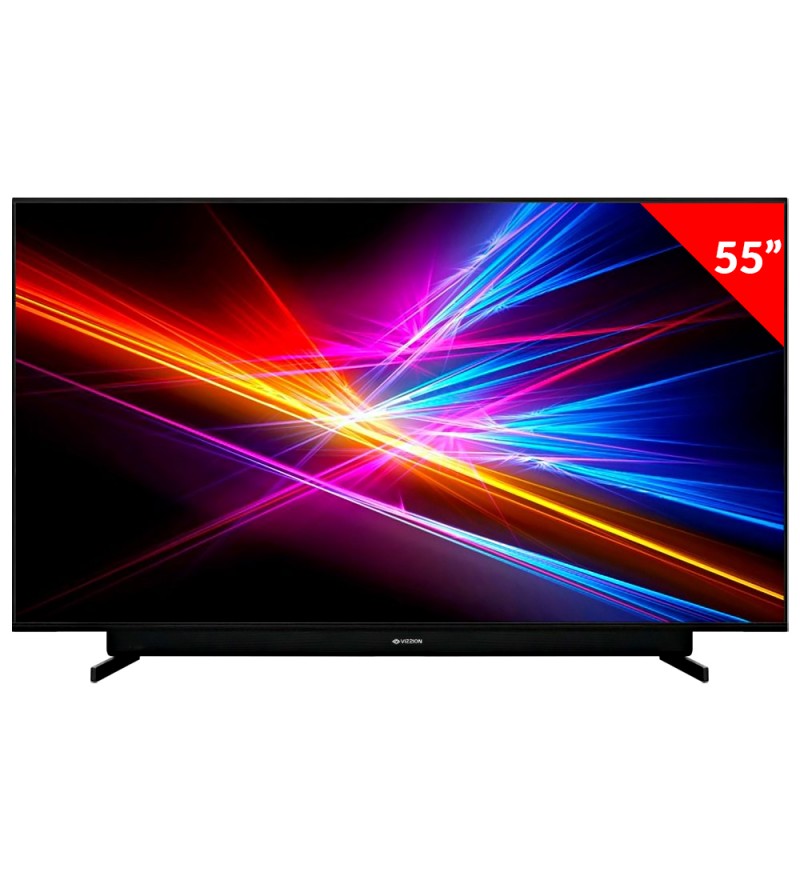 Smart TV LED de 55" Vizzion LE55Q21 4K UHD con Wi-Fi/HDMI/USB/Bivolt - Negro