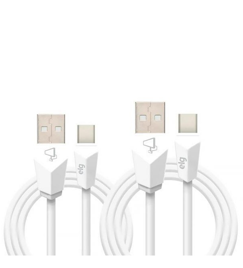 Cable ELG CMBC12WH USB a USB-C 2 en 1 (1 y 2 metros) - Blanco