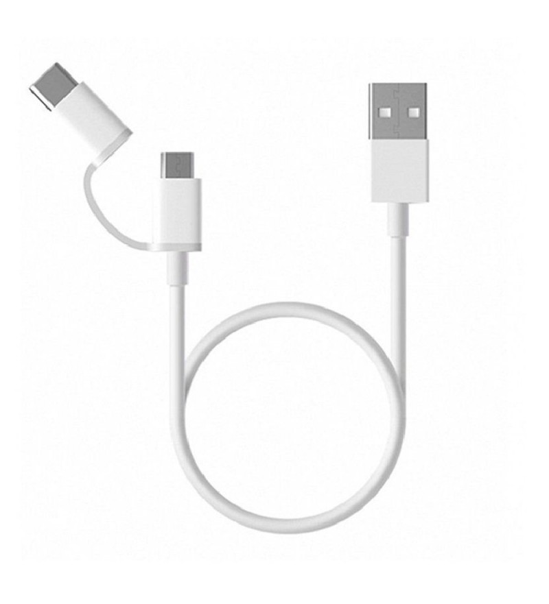 Cable Xiaomi SJV4083TY USB a USB-C/MicroUSB (30 centímetros) - Blanco 