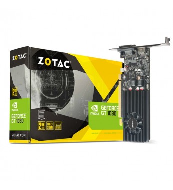 Placa de Video ZOTAC GeForce GT 1030, 2GB GDDR5, HDMI/DVI - Low Profile