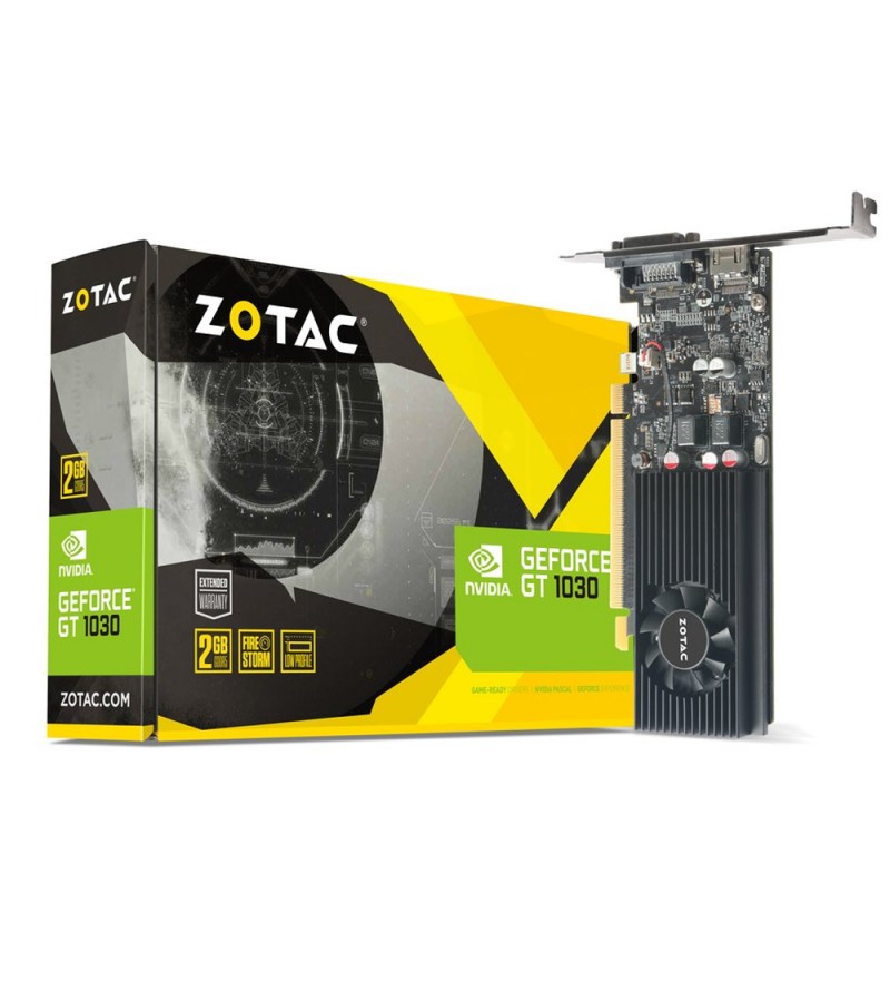 Placa de Video ZOTAC GeForce GT 1030, 2GB GDDR5, HDMI/DVI - Low Profile