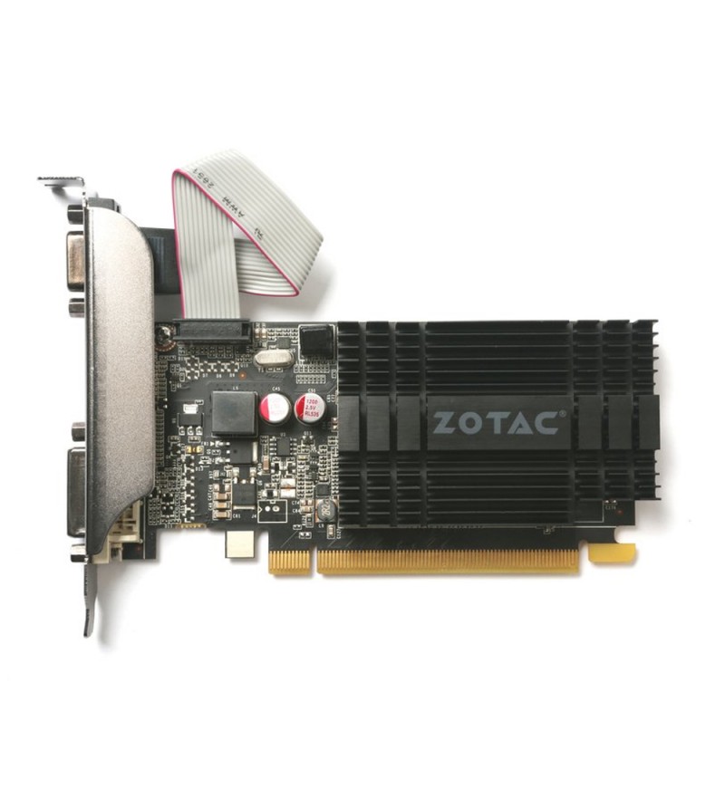 Placa de Vídeo Zotac NVIDIA GeForce GT 710 ZT-71302-20L con 2GB DDR3/954 MHz/VGA/DVI/HDMI