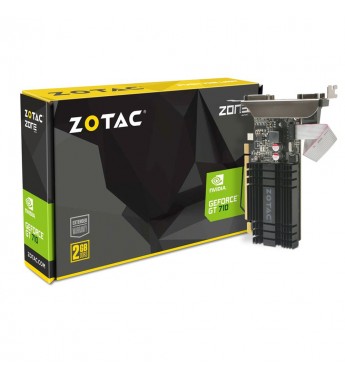 Placa de Vídeo Zotac NVIDIA GeForce GT 710 ZT-71302-20L con 2GB DDR3/954 MHz/VGA/DVI/HDMI