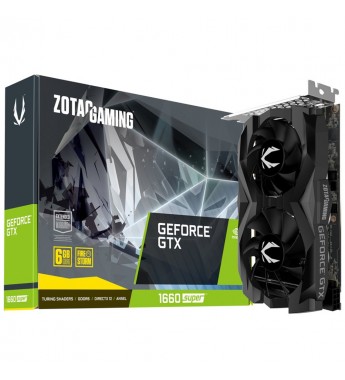 Placa de Video ZOTAC GAMING GeForce GTX 1660 SUPER Twin Fan ZT-T16620F-10L con 6GB GDDR6/Boost 1785MHz/DisplayPort/HDMI