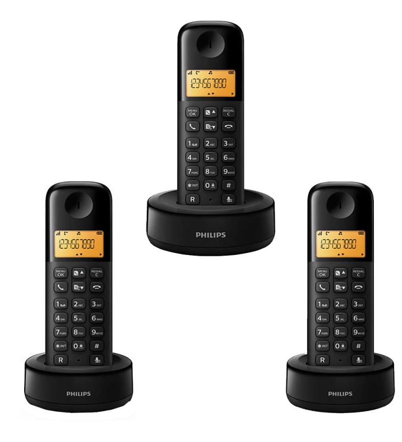 Teléfono inalámbrico Philips D1311B/77 Negro